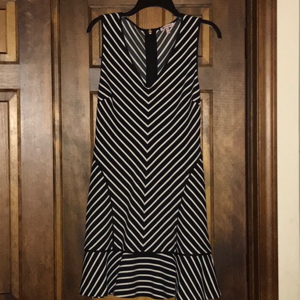 Juicy couture black/ white striped v neck dress.